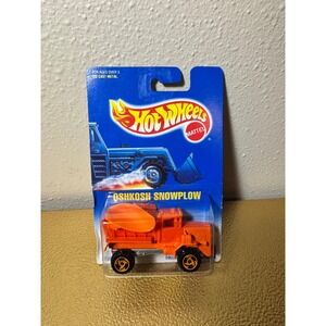 Hot Wheels Oshkosh Snowplow Orange Workhorses Collector 201 Diecast 1991 Mattel